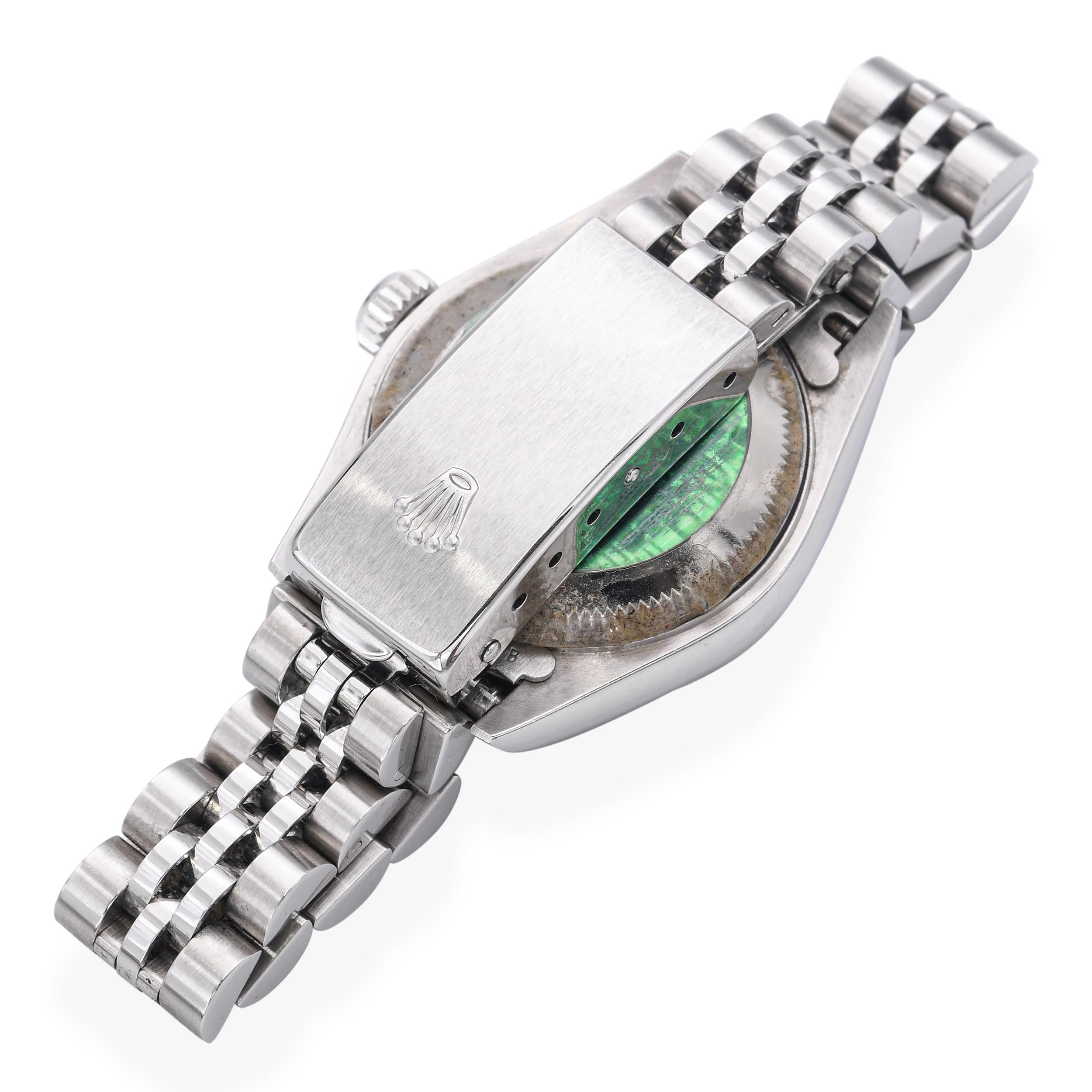 Rolex Datejust Jubilee Diamond Dial Steel White Gold Ladies Watch Ref. 79174