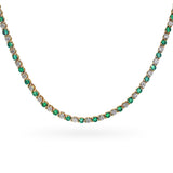 Tiffany & Co. 18k Gold Emerald and Diamond Tennis Necklace and Bracelet Set