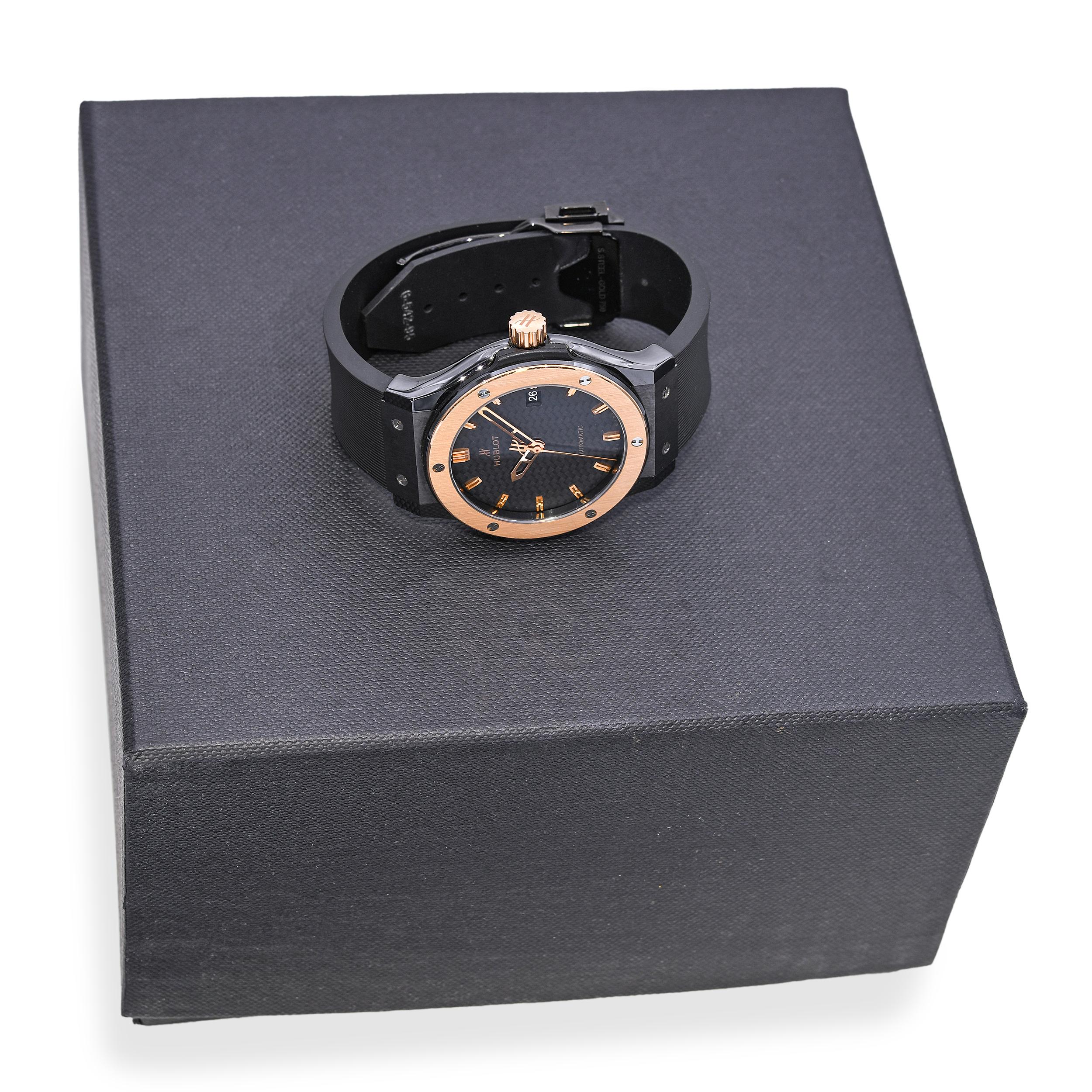 Hublot Classic Fusion Ceramic & 18k Rose Gold Automatic Watch Ref 542.C0.1780.RX