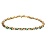 Tiffany & Co. 18k Gold Emerald and Diamond Tennis Necklace and Bracelet Set