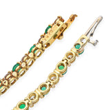 Tiffany & Co. 18k Gold Emerald and Diamond Tennis Necklace and Bracelet Set