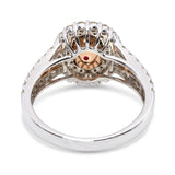 14k White Gold 1.09ct Burmese Ruby and 1.25ctw White & Pink Diamond Ring
