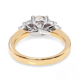 Vintage 14k Two Tone Gold GIA 1.27tcw H Vs2 Diamond Engagement Ring