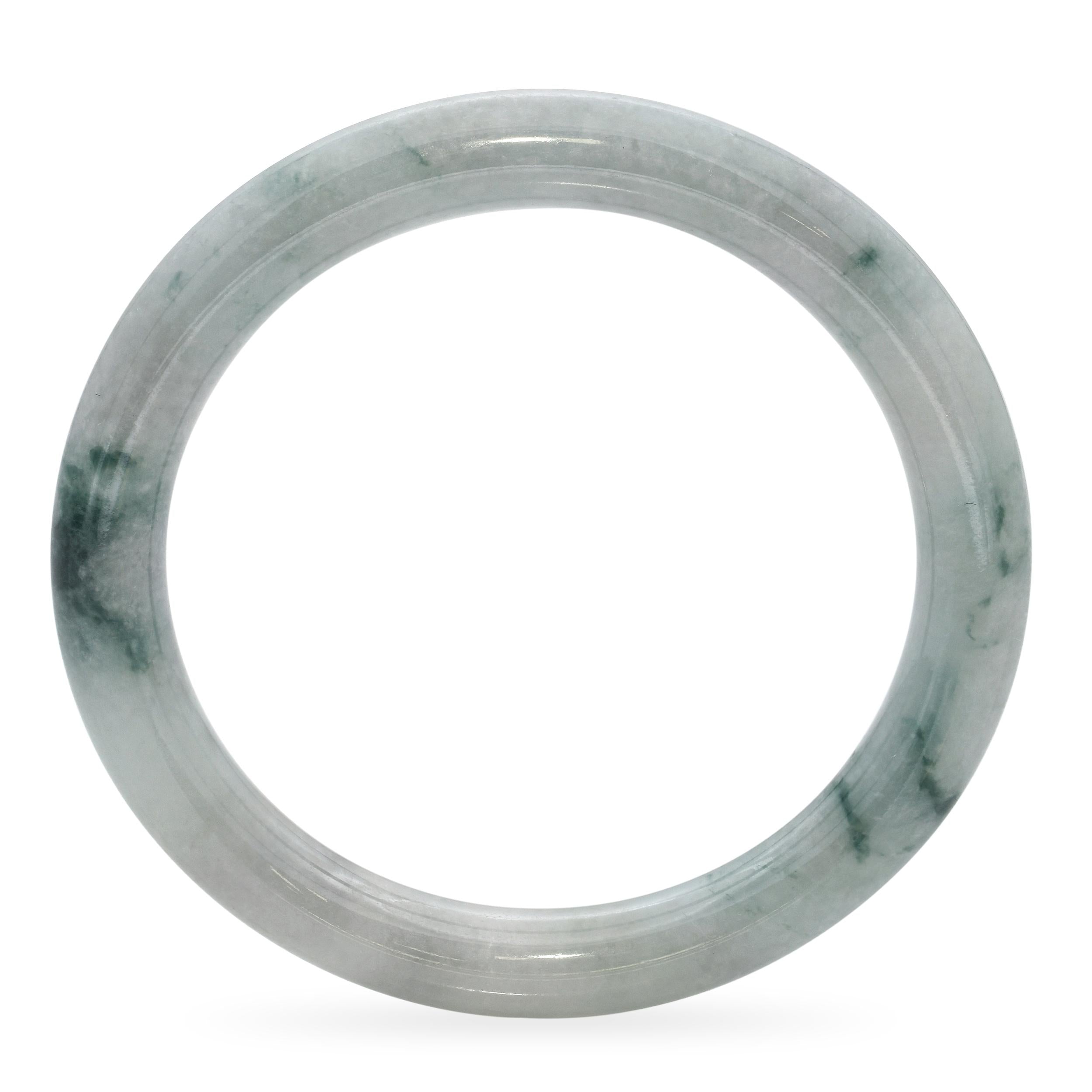 GIA Type A Jadeite Jade and Omphacite Jade Bangle