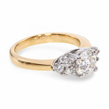 Vintage 14k Two Tone Gold GIA 1.27tcw H Vs2 Diamond Engagement Ring