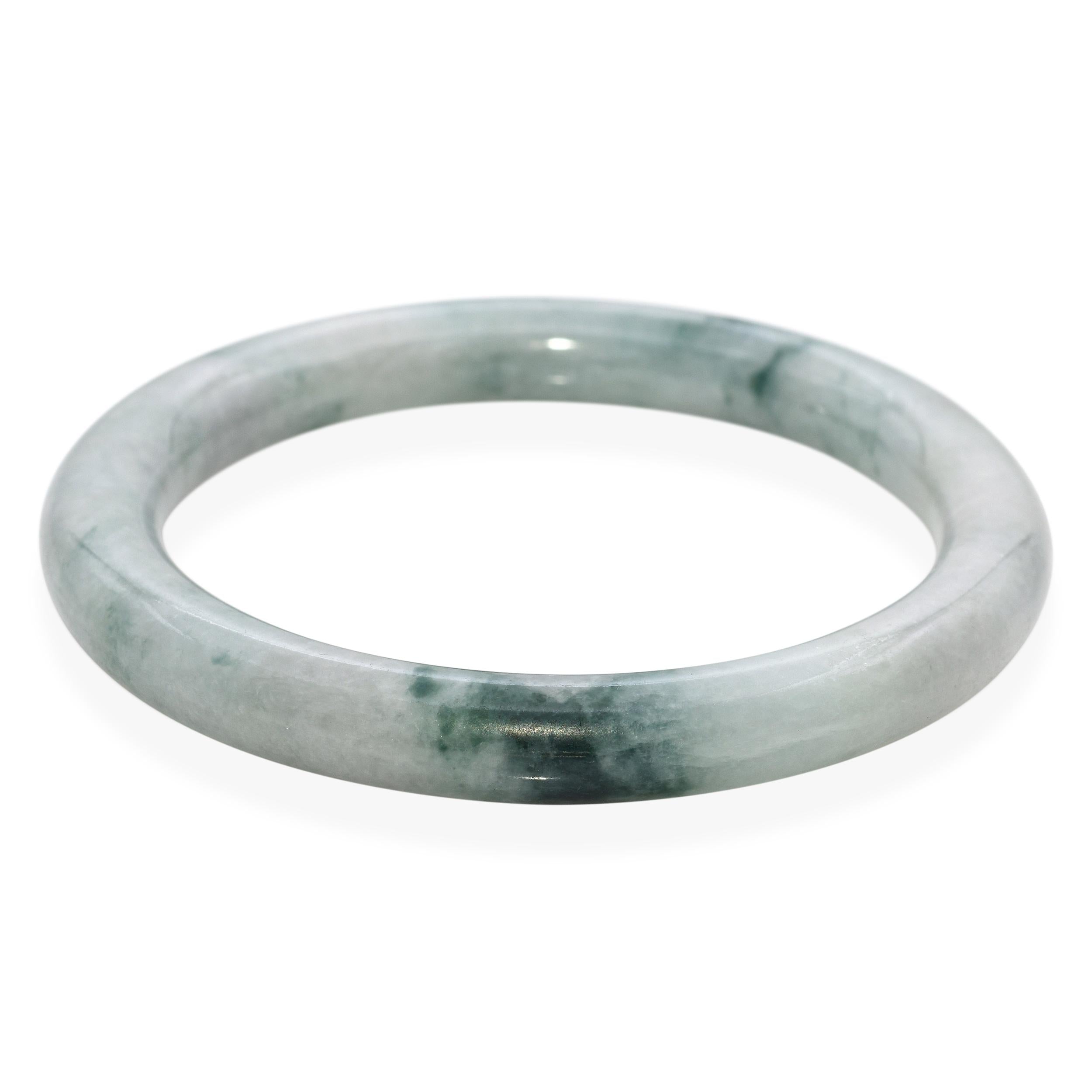 GIA Type A Jadeite Jade and Omphacite Jade Bangle