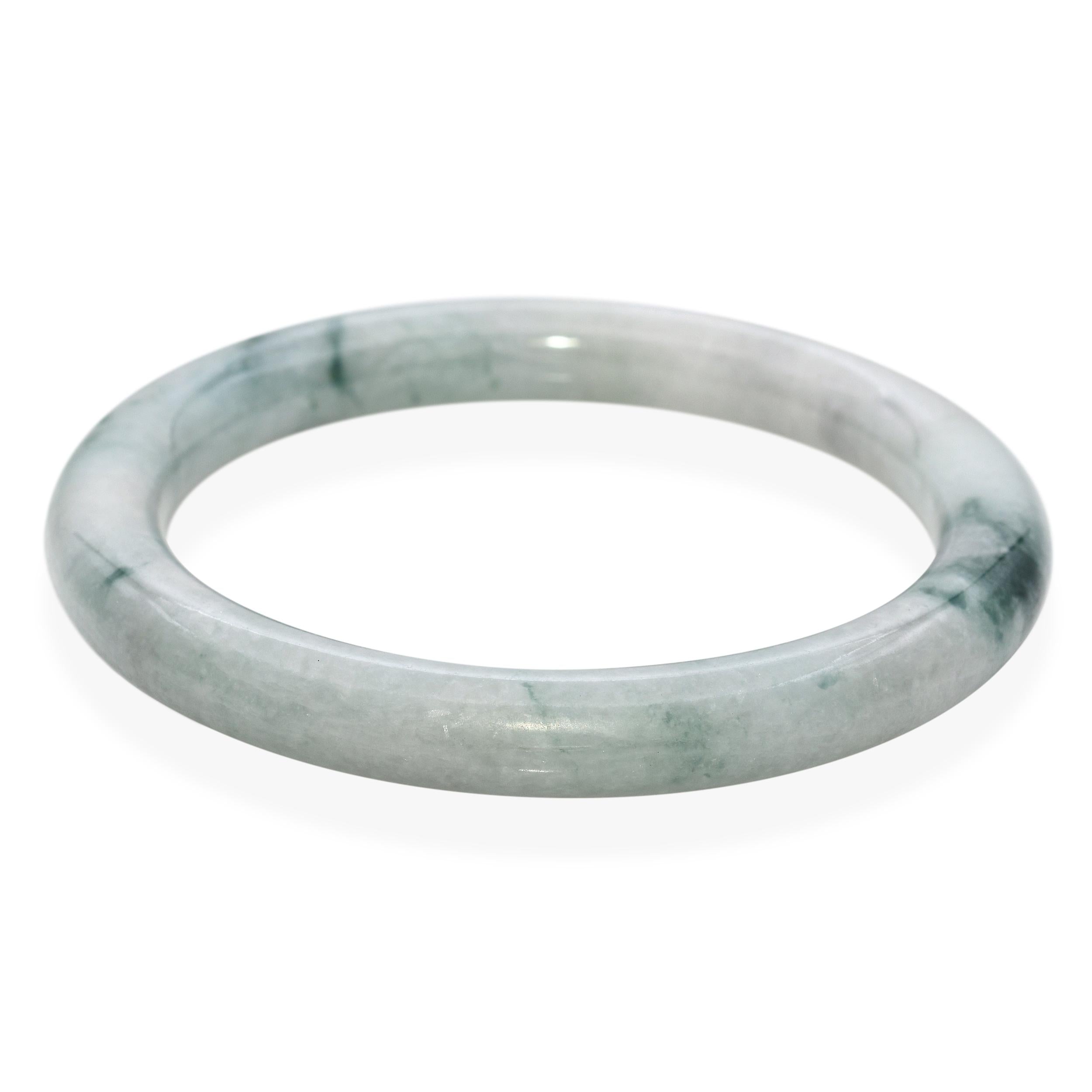 GIA Type A Jadeite Jade and Omphacite Jade Bangle