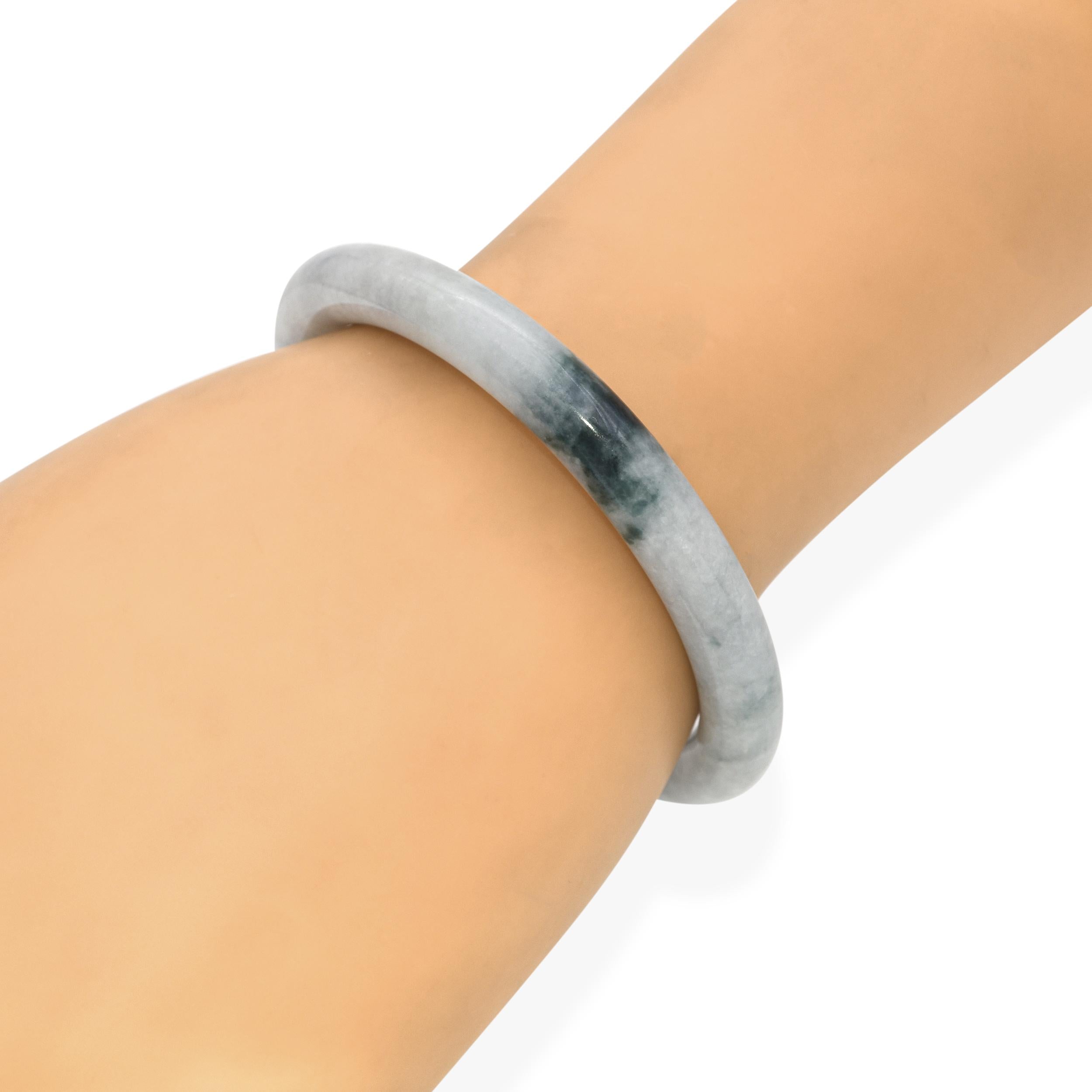 GIA Type A Jadeite Jade and Omphacite Jade Bangle