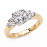 Vintage 14k Two Tone Gold GIA 1.27tcw H Vs2 Diamond Engagement Ring