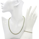 Tiffany & Co. 18k Gold Emerald and Diamond Tennis Necklace and Bracelet Set
