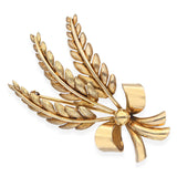 Vintage Tiffany 18k Yellow Gold Wheat Bundle Brooch