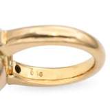 18k Yellow Gold 11ct Ruby Cabochon and Diamond Ring