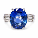 Platinum Vivid Blue GIA 8.59ct Ceylon No Heat Sapphire & Diamond Ring