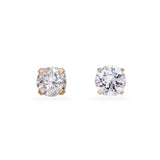 Vintage 14k Yellow Gold 1.01tcw L Si1 Diamond Stud Earrings