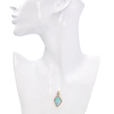 Vintage 14k Yellow Gold Opal and Diamond Pendant Enhancer