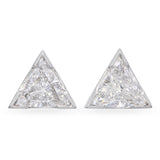 Vintage 14k White Gold 2.00tcw Diamond Trillion Stud Earrings