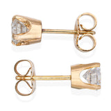 Vintage 14k Yellow Gold 1.01tcw L Si1 Diamond Stud Earrings