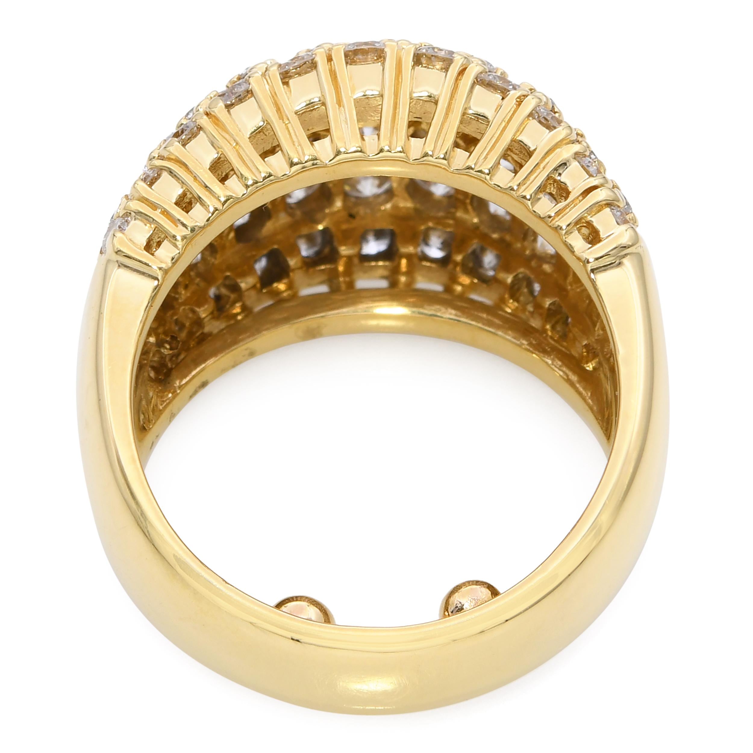 Vintage 18k Yellow Gold 3.38ctw Pave Dome Ring