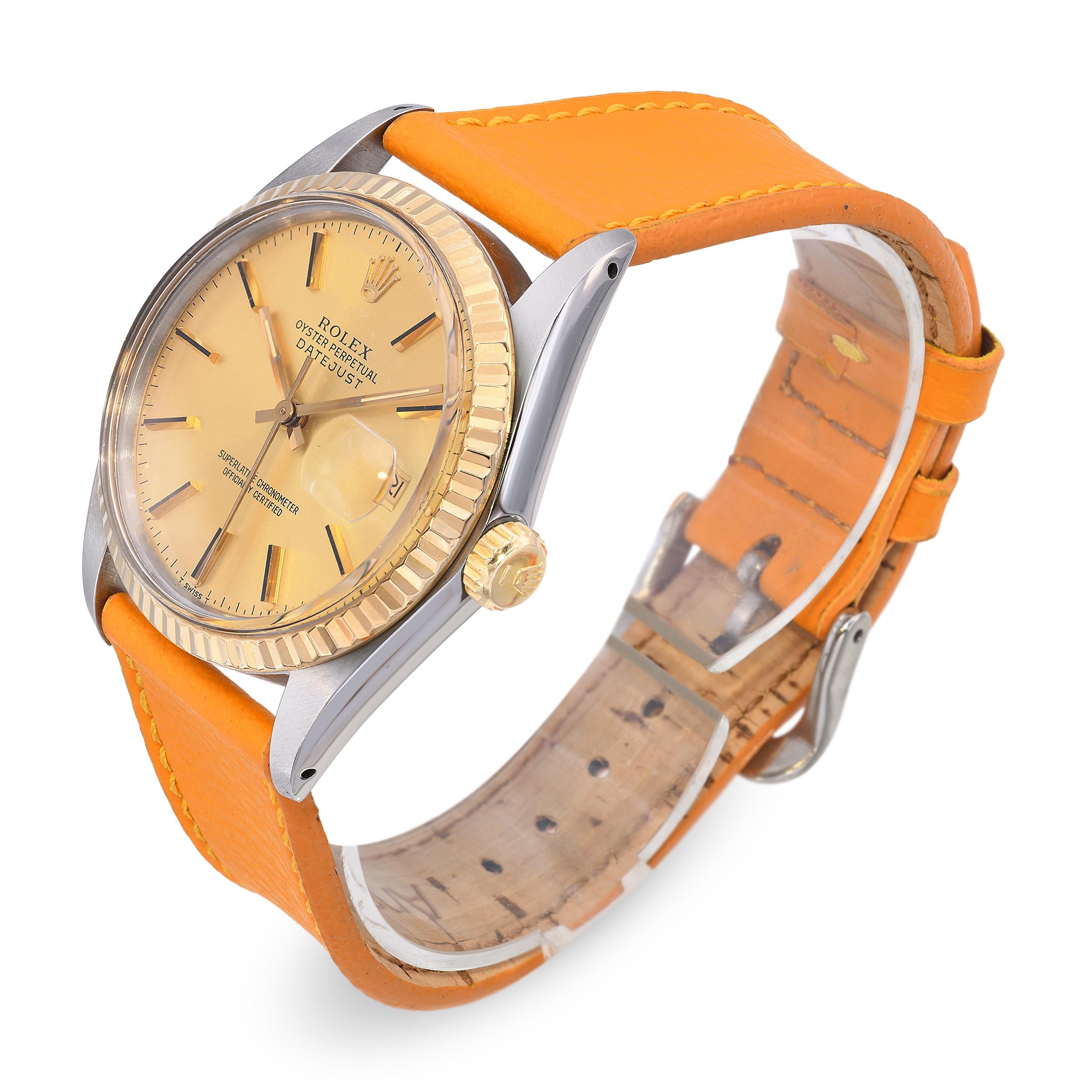 Vintage Rolex Datejust Two Tone Men's Watch 16013
