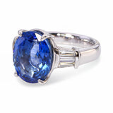 Platinum Vivid Blue GIA 8.59ct Ceylon No Heat Sapphire & Diamond Ring