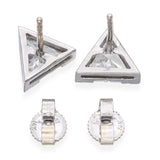 Vintage 14k White Gold 2.00tcw Diamond Trillion Stud Earrings