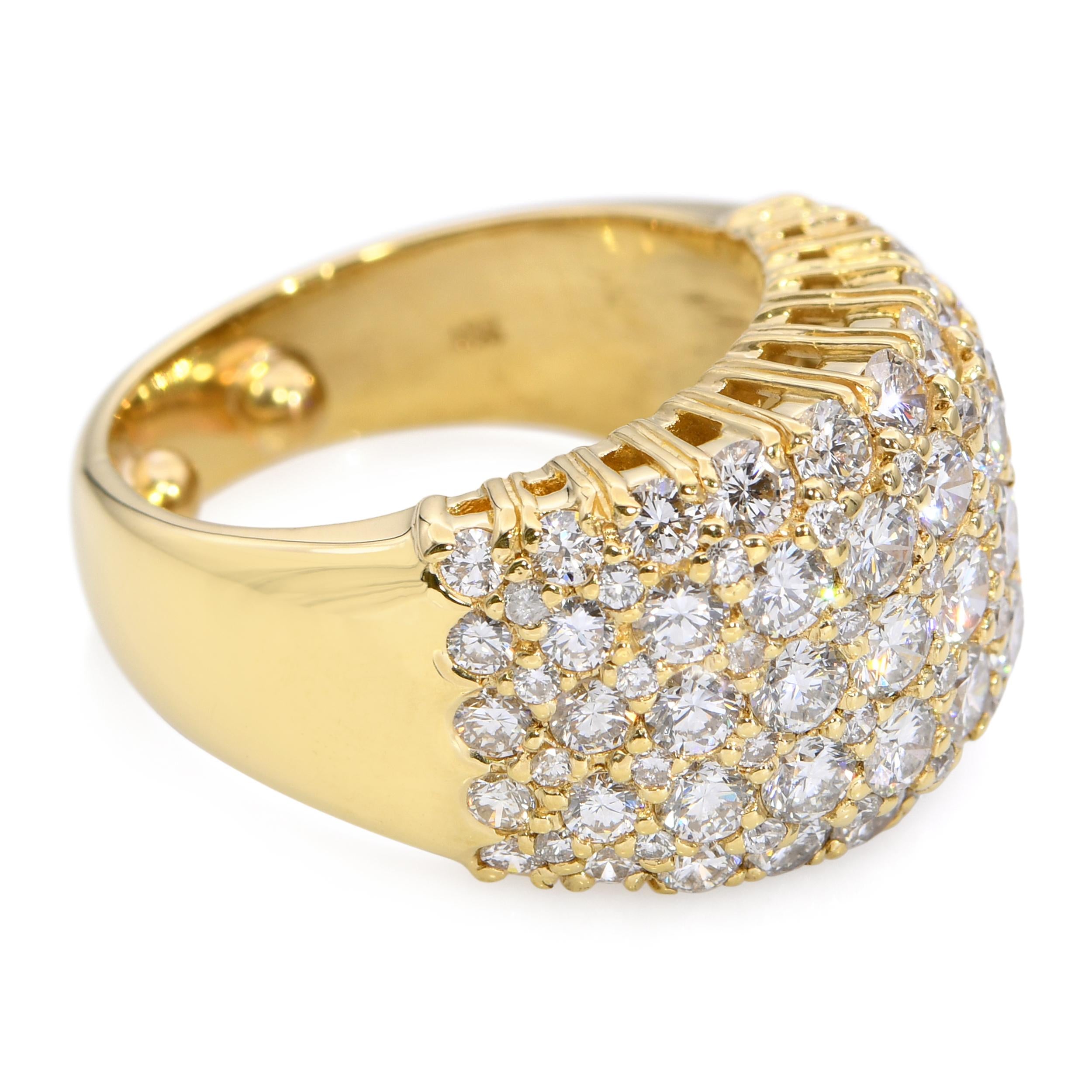 Vintage 18k Yellow Gold 3.38ctw Pave Dome Ring