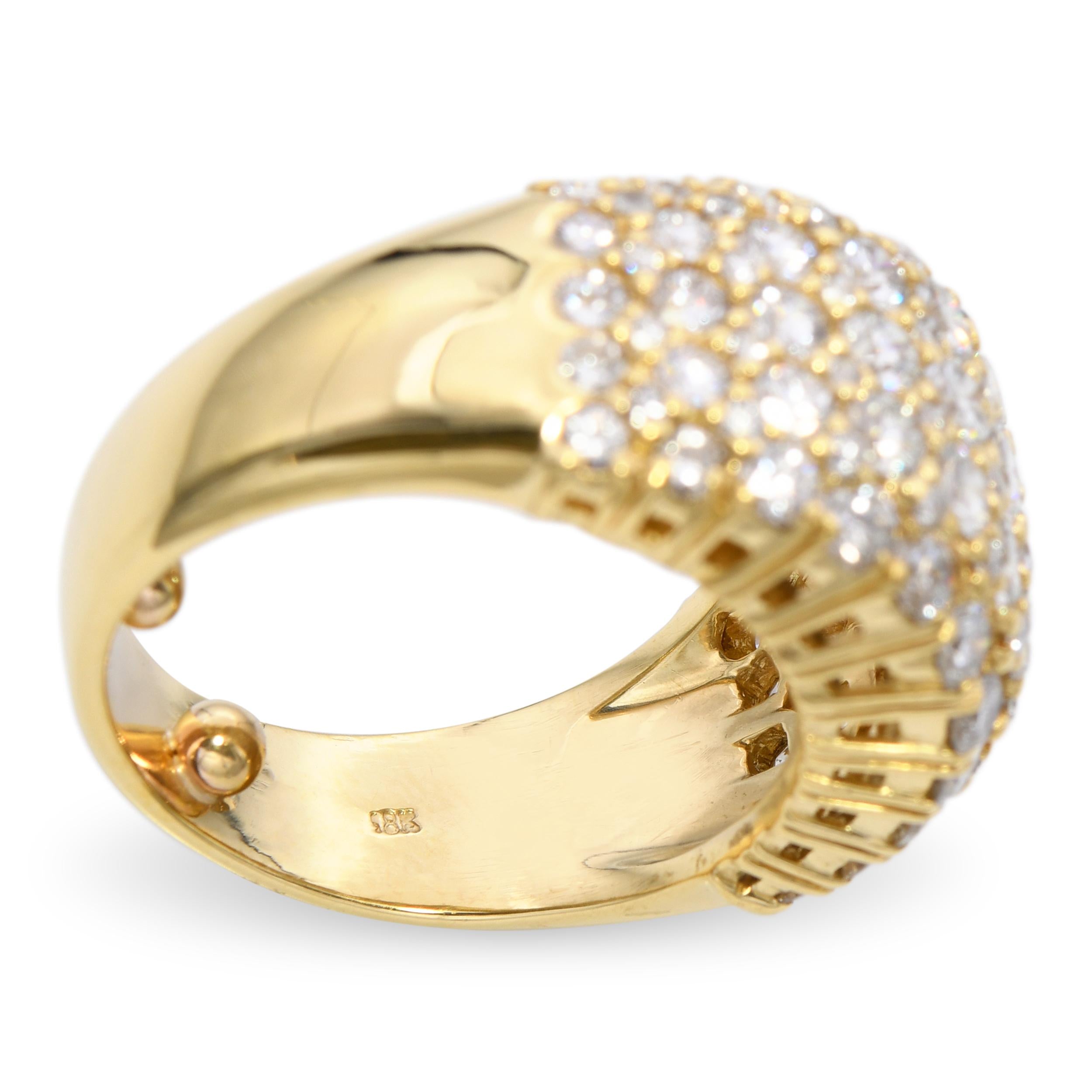 Vintage 18k Yellow Gold 3.38ctw Pave Dome Ring