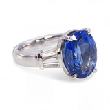 Platinum Vivid Blue GIA 8.59ct Ceylon No Heat Sapphire & Diamond Ring