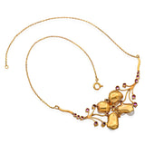 Vintage 18k Yellow Gold Baroque Pearl and Burmese Pink Sapphire Necklace