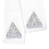 Vintage 14k White Gold 2.00tcw Diamond Trillion Stud Earrings