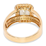14k Yellow Gold 3.10ct Color Change Diaspore & Diamond Statement Ring