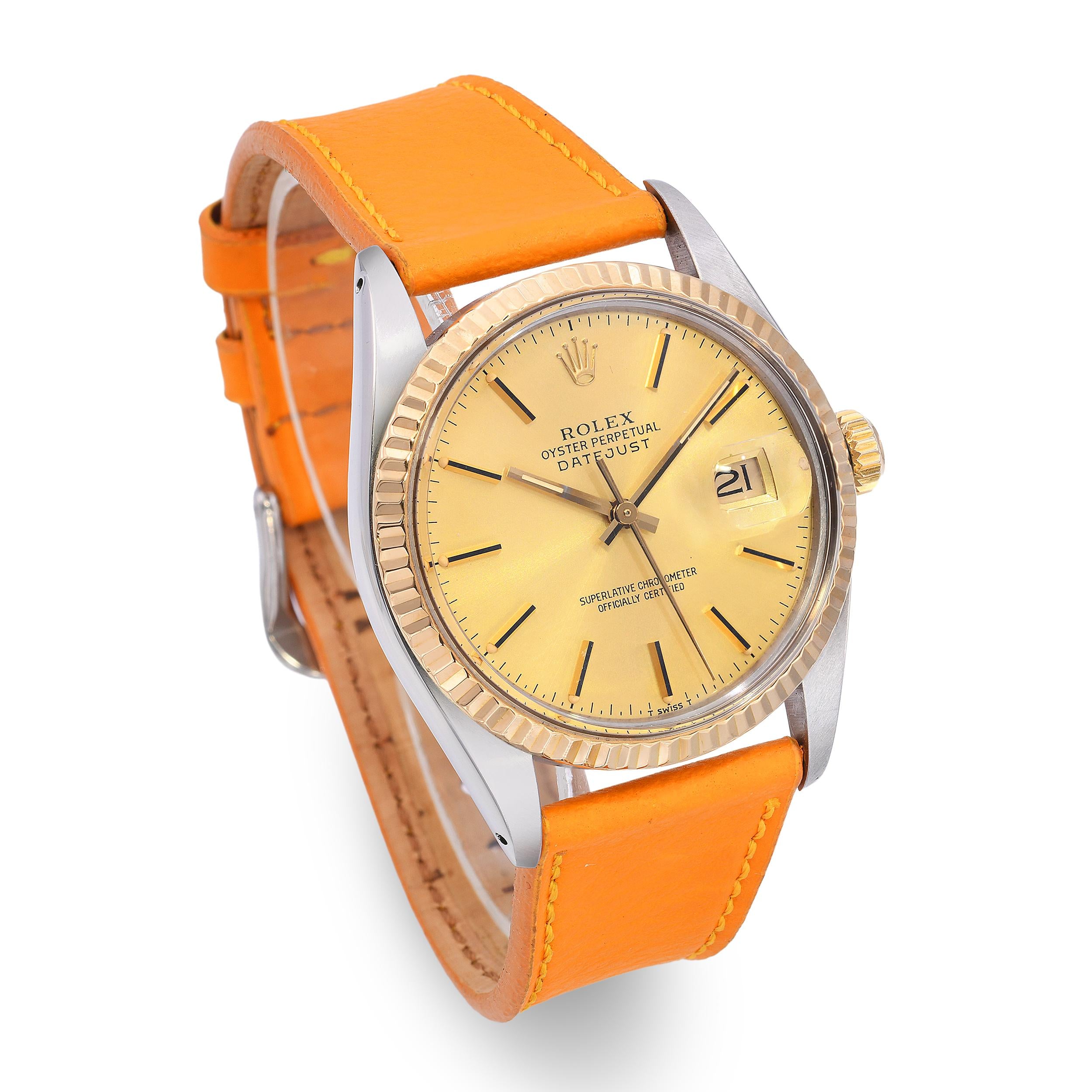 Vintage Rolex Datejust Two Tone Men's Watch 16013