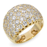 Vintage 18k Yellow Gold 3.38ctw Pave Dome Ring