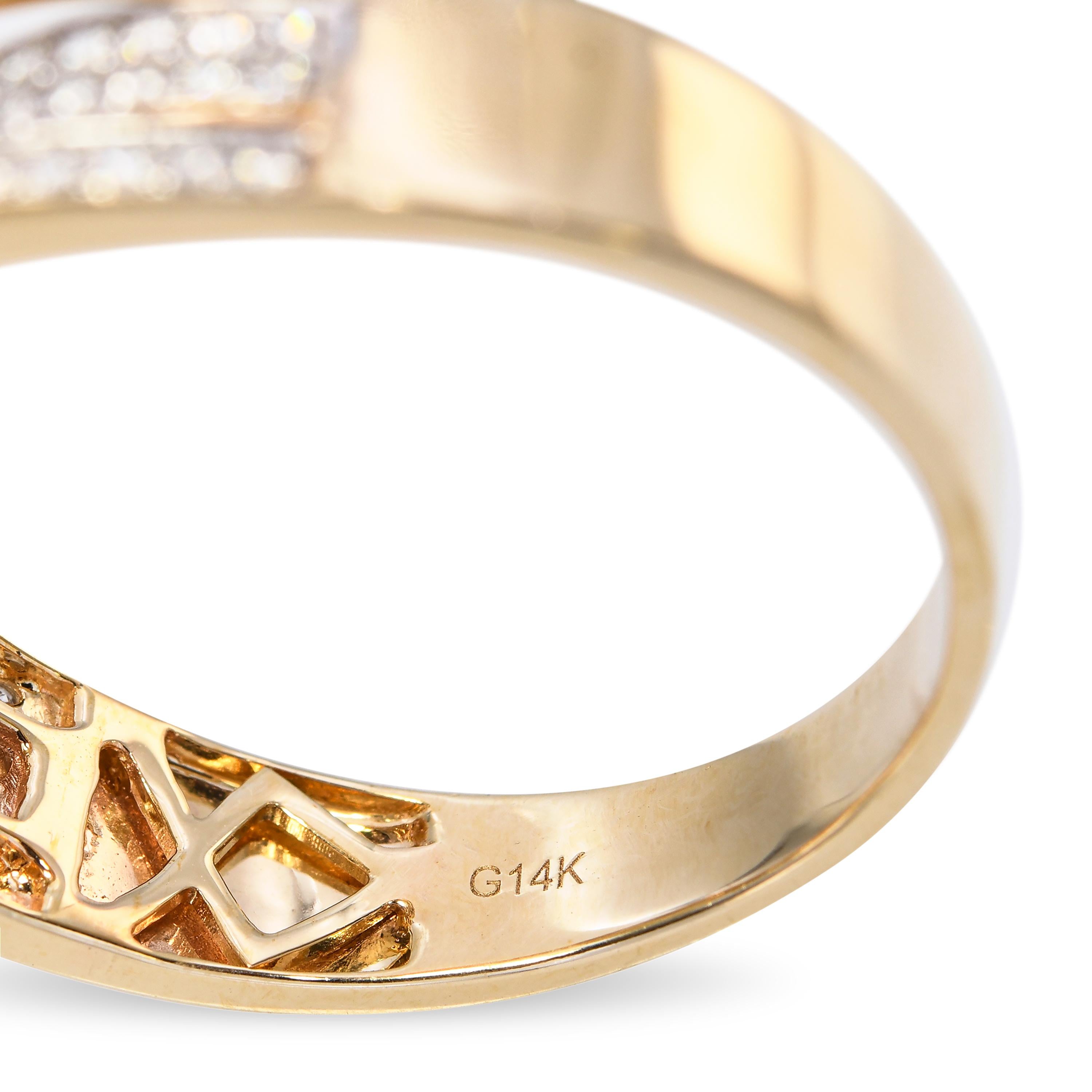 14k Yellow Gold 3.10ct Color Change Diaspore & Diamond Statement Ring
