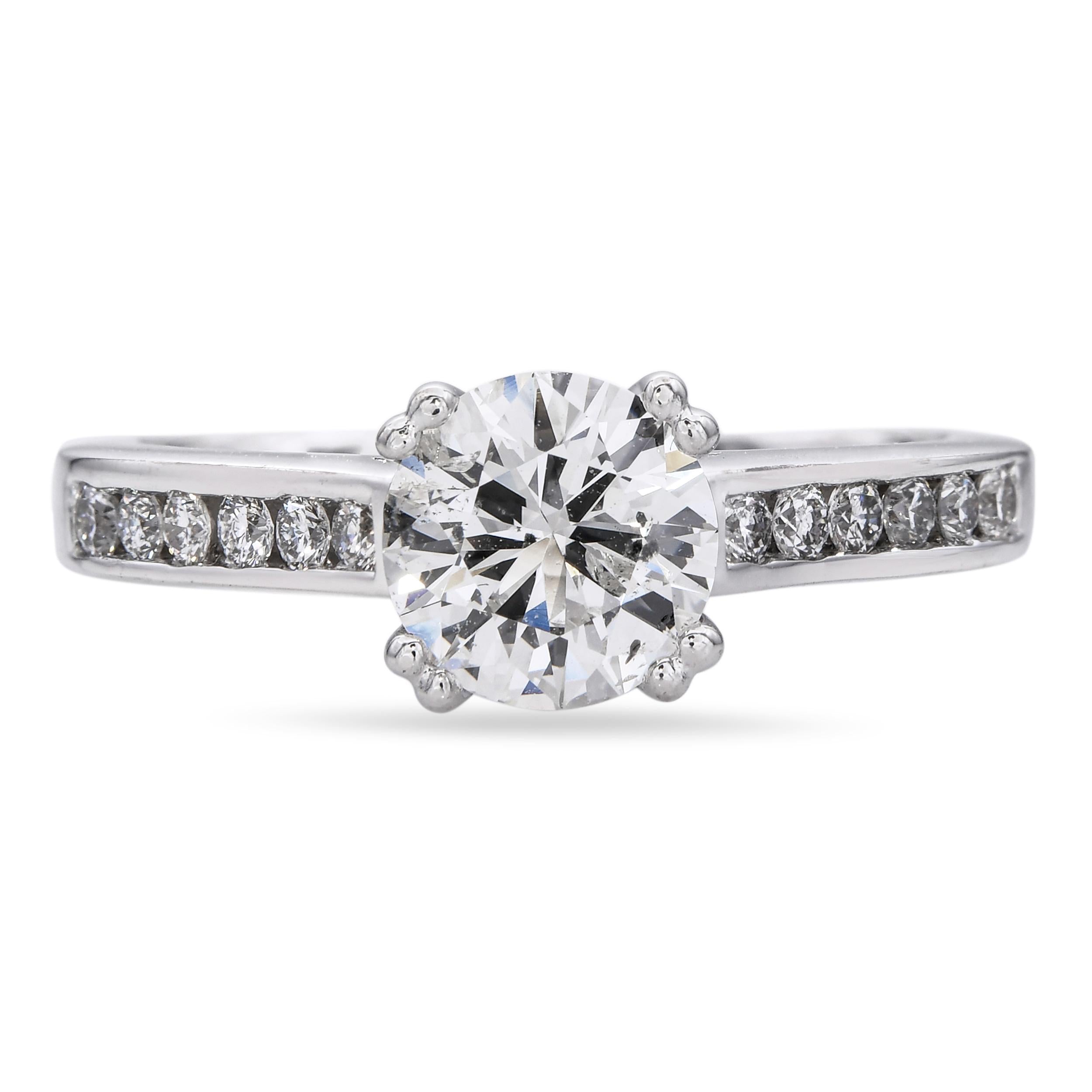 Vintage 14k White Gold 1.20tcw K Si2 Diamond Engagement Ring