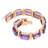 Vintage 18k Rose Gold 60tcw Amethyst Tennis Bracelet