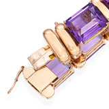 Vintage 18k Rose Gold 60tcw Amethyst Tennis Bracelet