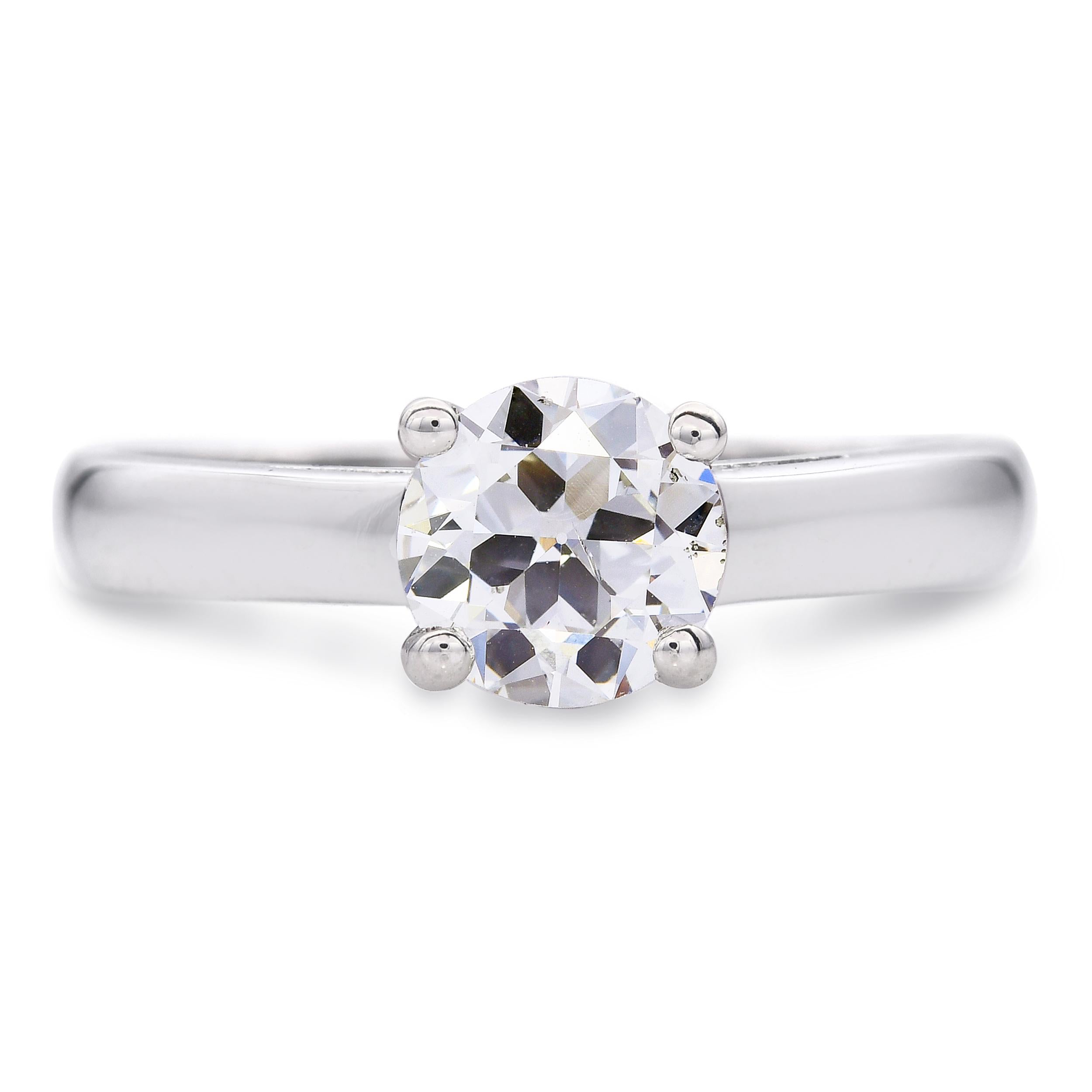 Vintage Platinum 0.85ct I SI2 Diamond Solitaire Ring