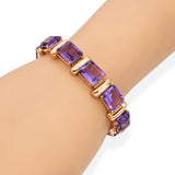 Vintage 18k Rose Gold 60tcw Amethyst Tennis Bracelet