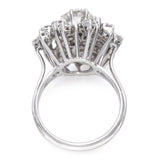 Vintage White Gold 2.57tcw Diamond Cluster Statement Ring