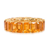 Effy 14k Yellow Gold Emerald Cut 9.00ctw Citrine Eternity Band