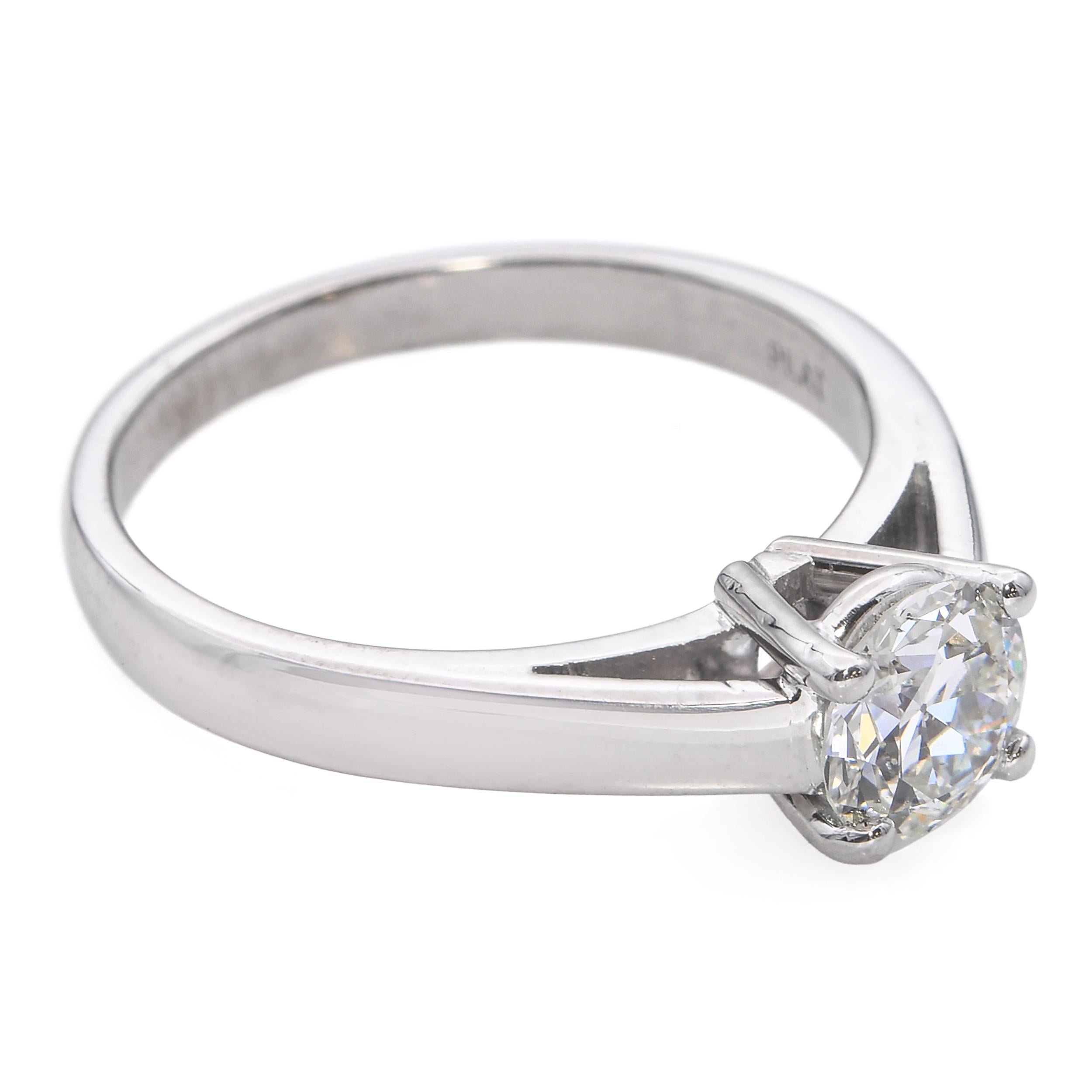 Vintage Platinum 0.85ct I SI2 Diamond Solitaire Ring