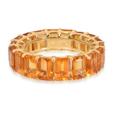 Effy 14k Yellow Gold Emerald Cut 9.00ctw Citrine Eternity Band