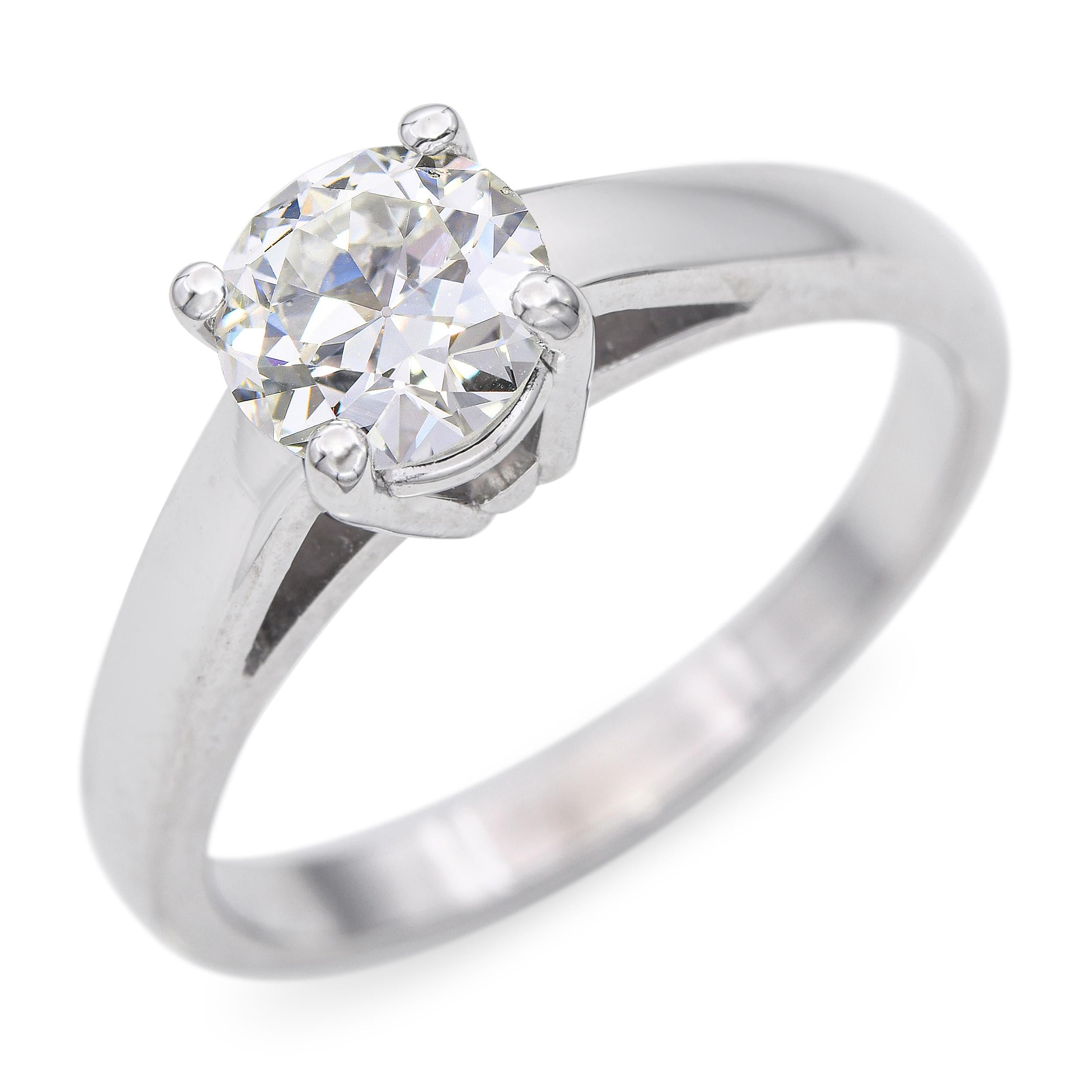 Vintage Platinum 0.85ct I SI2 Diamond Solitaire Ring