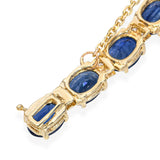 Vintage 14k Yellow Gold 37.6tcw Sapphire and Diamond Line Bracelet