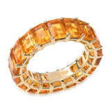 Effy 14k Yellow Gold Emerald Cut 9.00ctw Citrine Eternity Band