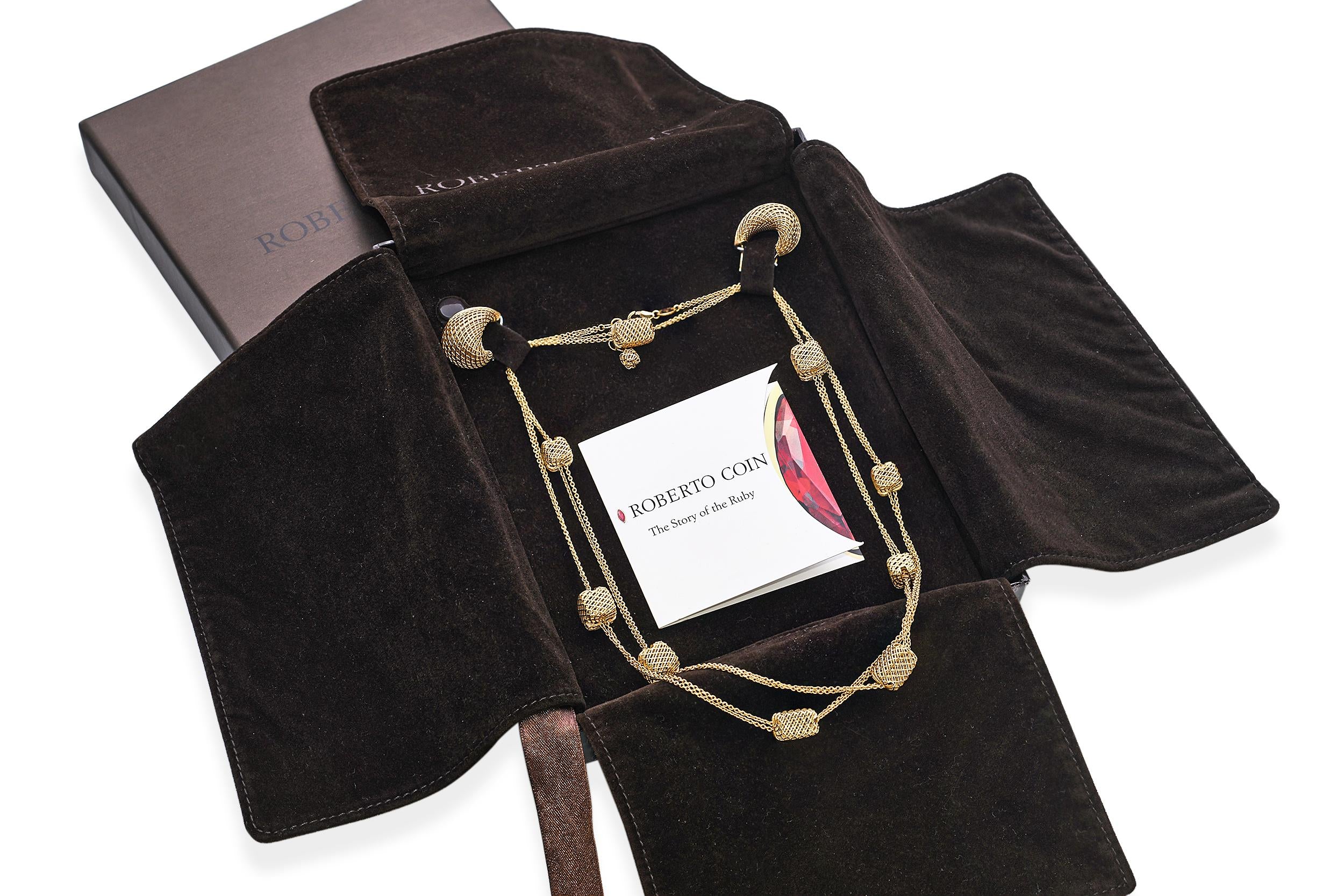 Roberto Coin 18k Yellow Gold Woven Earring and Necklace Set