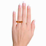 Effy 14k Yellow Gold Emerald Cut 9.00ctw Citrine Eternity Band