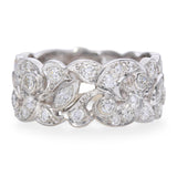 Vintage Platinum 1.70tcw Diamond Vine & Scroll Motif Band Ring