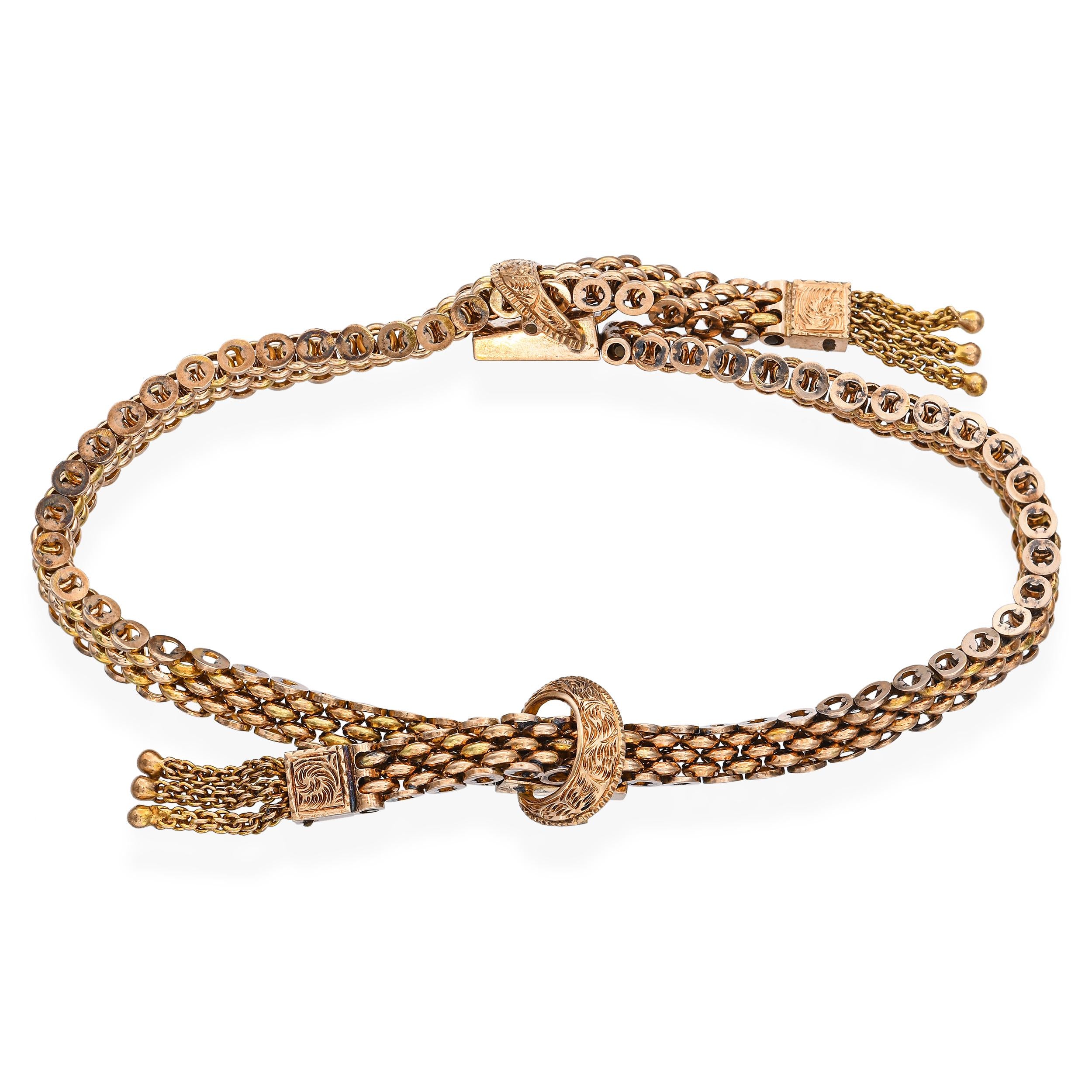 Antique Victorian Yellow Gold Buckle Bracelet